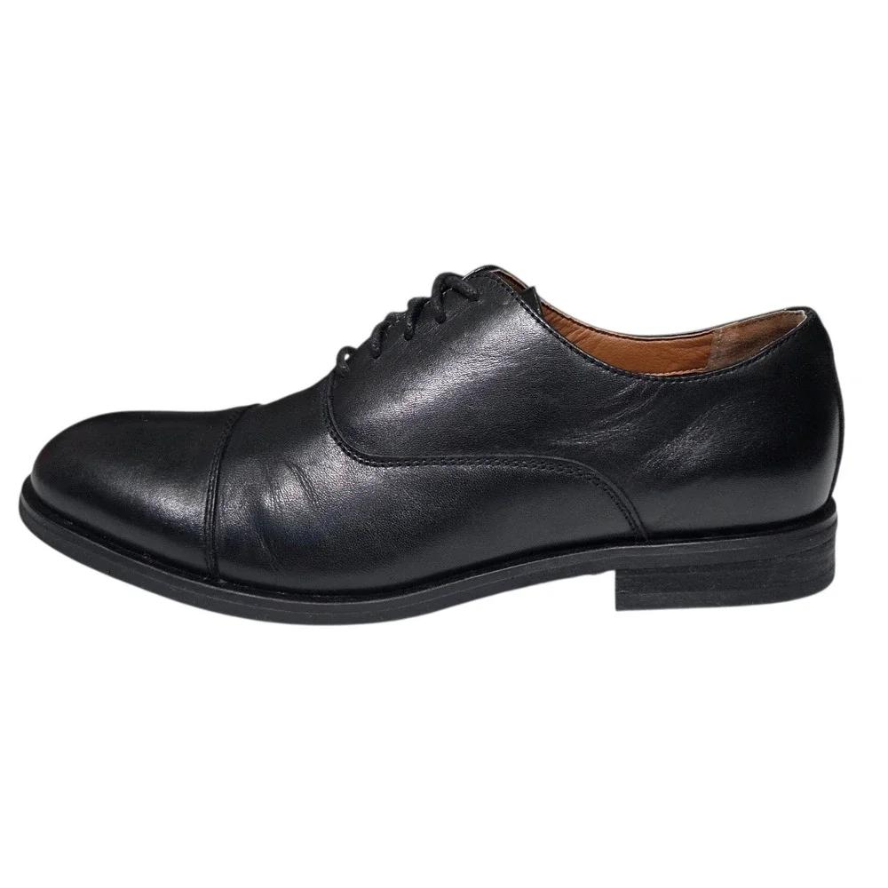 Frye‎ Scott Cap Toe Oxford Mens 8.5 Black Leather Lace Up Dress Shoes 3480168
